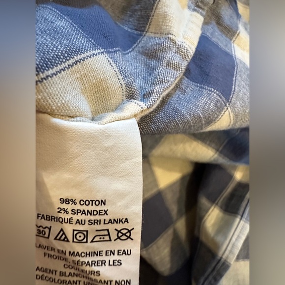 LL Bean Men’s Blue Check Button Down Shirt Medium - Picture 8 of 8